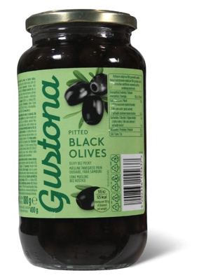 Crne masline bez kostice Gustona 880g