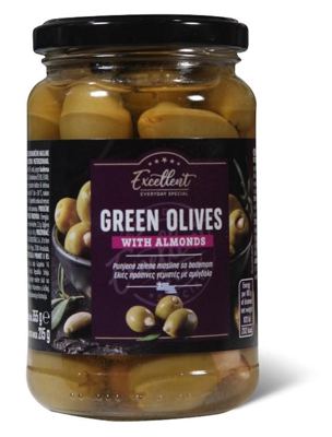 Zelene masline sa bademom Excellent 355g