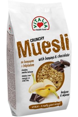 MUSLI CRUNCHY BANANA&ČOKOLADA VITALIA 320G