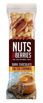 BAR DARK CHOCOLATE&SALTED CARAMEL NUTS&BERRIES 40G