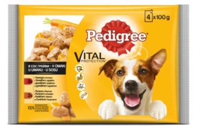 Pedigree hrana za pse u kesici sa govedinom i curetinom 4 x 100 g