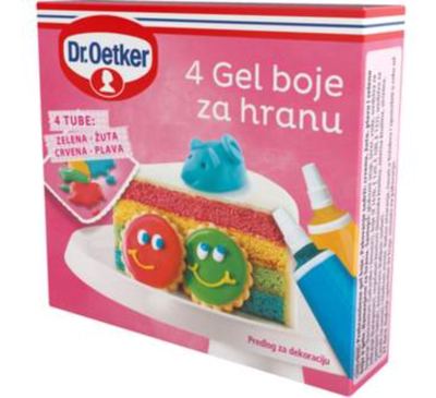 GEL BOJE 4 – CRVENA, ZUTA, PLAVA, ZELENA 40G DR. OETKER