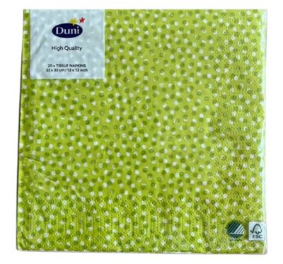 SALVETE 33 X 33 CM PLAYFULL DOTS KIWI 3SL 20 KOM DUNI
