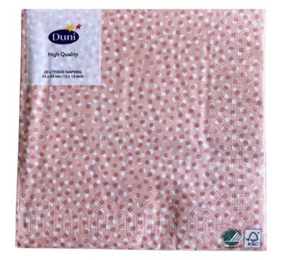 SALVETE 33 X 33 CM PLAYFULL DOTS MELLOW ROSE 20 KOM DUNI