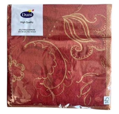 SALVETE 33 X 33 CM GOLDEN GRACE BORDO 3SL 20 KOM DUNI