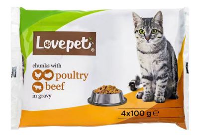 Porcije za macke gov/pil.Love Pet 4x100g