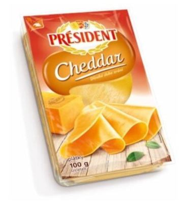 SIR POLUTVRDI CHEDDAR SLICE 100G PRESIDENT