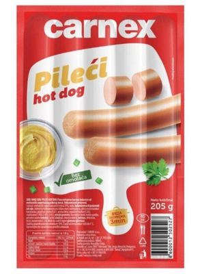 PILECA HOT DOG VIRŠLA 205GR"CARNEX"1/12