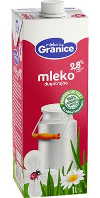 UHT MLEKO 1L 2.8%MM GRANICE BRIK ČEP