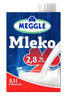 MLEKO STERILIZOVANO 2,8% MM TETRAPAK ČEP 0,5 L MEGGLE