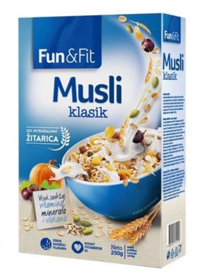 FUN&FIT MUESLI CLASSIC BEZ DODANOG ŠEĆERA 250 g