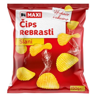 Cips rebrasti slani Maxi 150g