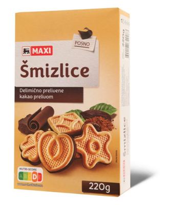 Smizlice sa kakao prelivom Maxi 220g
