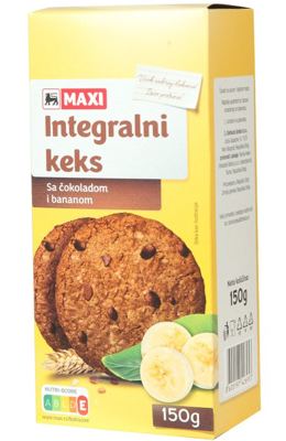 Integr.keks banana&cokolada Maxi 150g