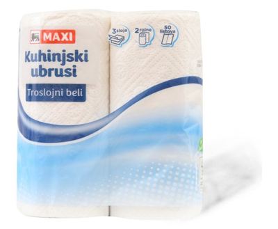 Kuhinjski ubrus beli Maxi 3sl 2/1