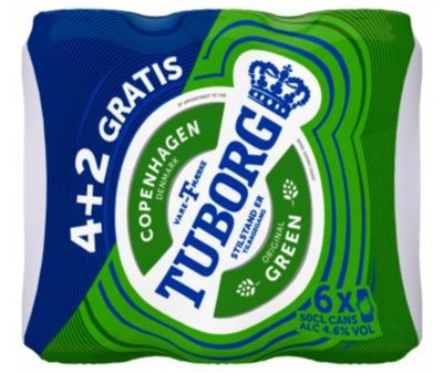 PIVO TUBORG 0,5L 4+2 GRATIS LIMENKA