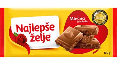 NAJLEPSE ZELJE MLECNA COKOLADA 160GR