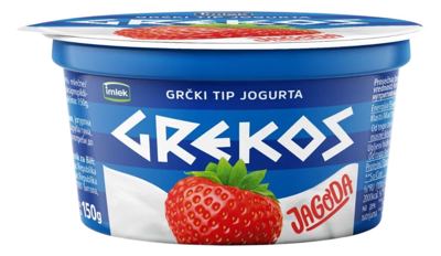 GREKOS JOGURT JAGODA 150G CAŠA 1/6 "IMLEK"