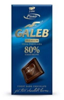 ČOKOLADA GALEB CRNA PREMIUM SA 80% KAKO DELOVA 100GR PIONIR