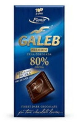 ČOKOLADA GALEB PREMIUM 80% BEZ ŠEĆERA 100G PIONIR