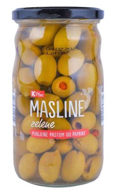 MASLINE ZELENE PAPRIKA 700G K PLUS