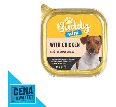 PAŠTETA ZA PSE PILETINA 150G BUDDY