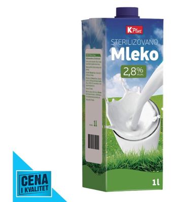 MLEKO UHT 2.8%MM 1L K PLUS I