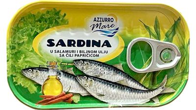 SARDINA U BILJNOM ULJU SA CILI PAPRIKOM 125G AZZURRO