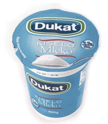 Kiselo mleko 3.2% 400g Dukat