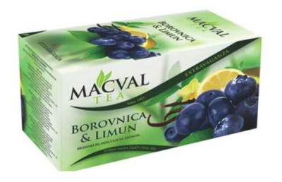 ČAJ BOROVNICA&LIMUN EXTRAVAGANZA MACVAL 40G