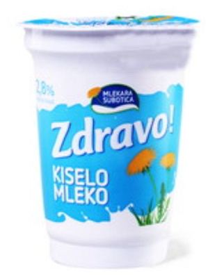 KISELO MLEKO ZDRAVO 2,8%MM 180G ČAŠA