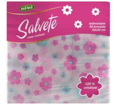SALVETE 1SL ROZE CVETOVI 33X33 BAŠ BAŠ 60/1