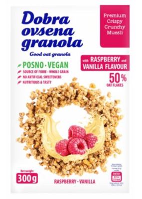 MUSLI DOBRA OVSENA GRANOLA MALINA VANILA 300G