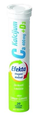 ŠUMEĆE TABLETE KALCIJUM + D3 EFEKTA 20/1