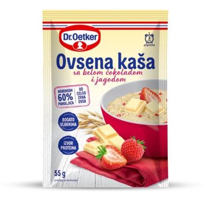 Ovsena kasa bela cok. jagoda 55g #24 Dr. Oetker