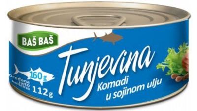 TUNA KOMADI U SOJINOM ULJU BAŠ BAŠ 160G