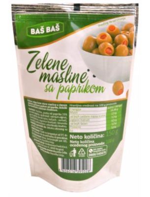 MASLINE ZELENE SA PAPRIKOM BAŠ BAŠ 150G DOJPAK