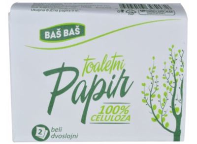 TOALETNI PAPIR 2SL 100% CELULOZA BAŠ BAŠ 1/1