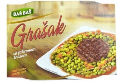 GRAŠAK SA FAŠIRANOM ŠNICLOM BAŠ BAŠ 400G