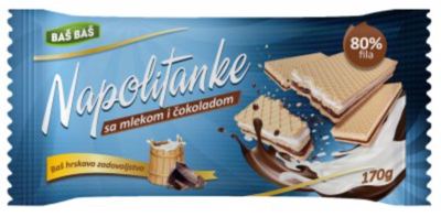 NAPOLITANKE MLEKO&ČOKOLADA BAŠ BAŠ 170G