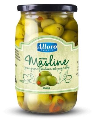 MASLINA ZELENA PUNJENA PAPRIKOM ALLORO 720ML