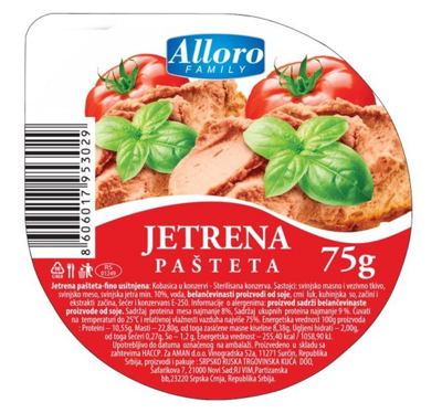 PASTETA JETRENA ALLORO 75G