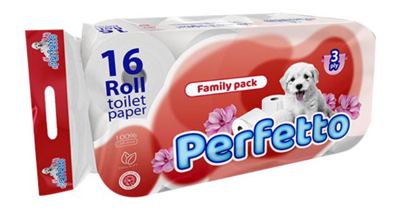 Toalet papir 16/1 PERFETTO Family pack 3sl 3