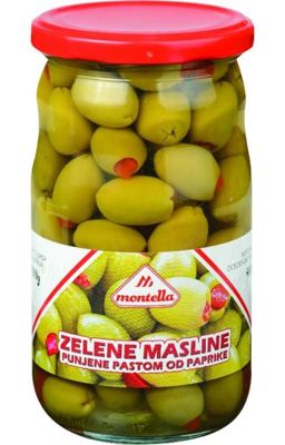 MASLINE MONTELLA ZELENE PUNJENJE PAS. OD PAP.700G