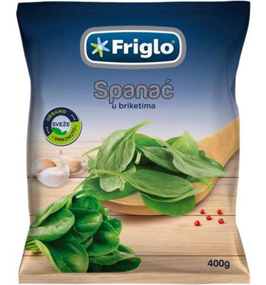SMRZNUTO POVRĆE FRIGLO SPANAĆ U BRIKETIMA 400G