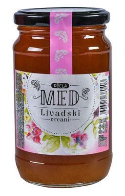 MED LIVADSKI 500G STAKLO PČELA