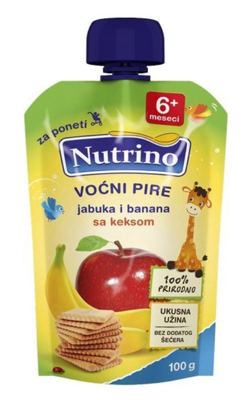 NUTRINO PAUC JABUKA I BANANA SA KEKSOM 100G NUTRI