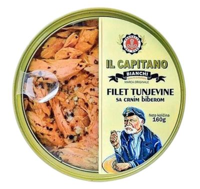 TUNA FILET SA CRNIM BIBEROM I LIMUNOM 160 GR IL CAPITANO