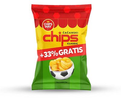 ČAČANSKI ČIPS CLASSIC 150+50G GRATIS