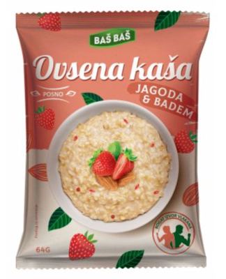 KAŠA OVSENA JAGODA&BADEM BAŠ BAŠ 64G